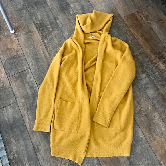 Roolee Hem & Thread Mustard Long Hoodie Cardigan - Picture 5 of 8